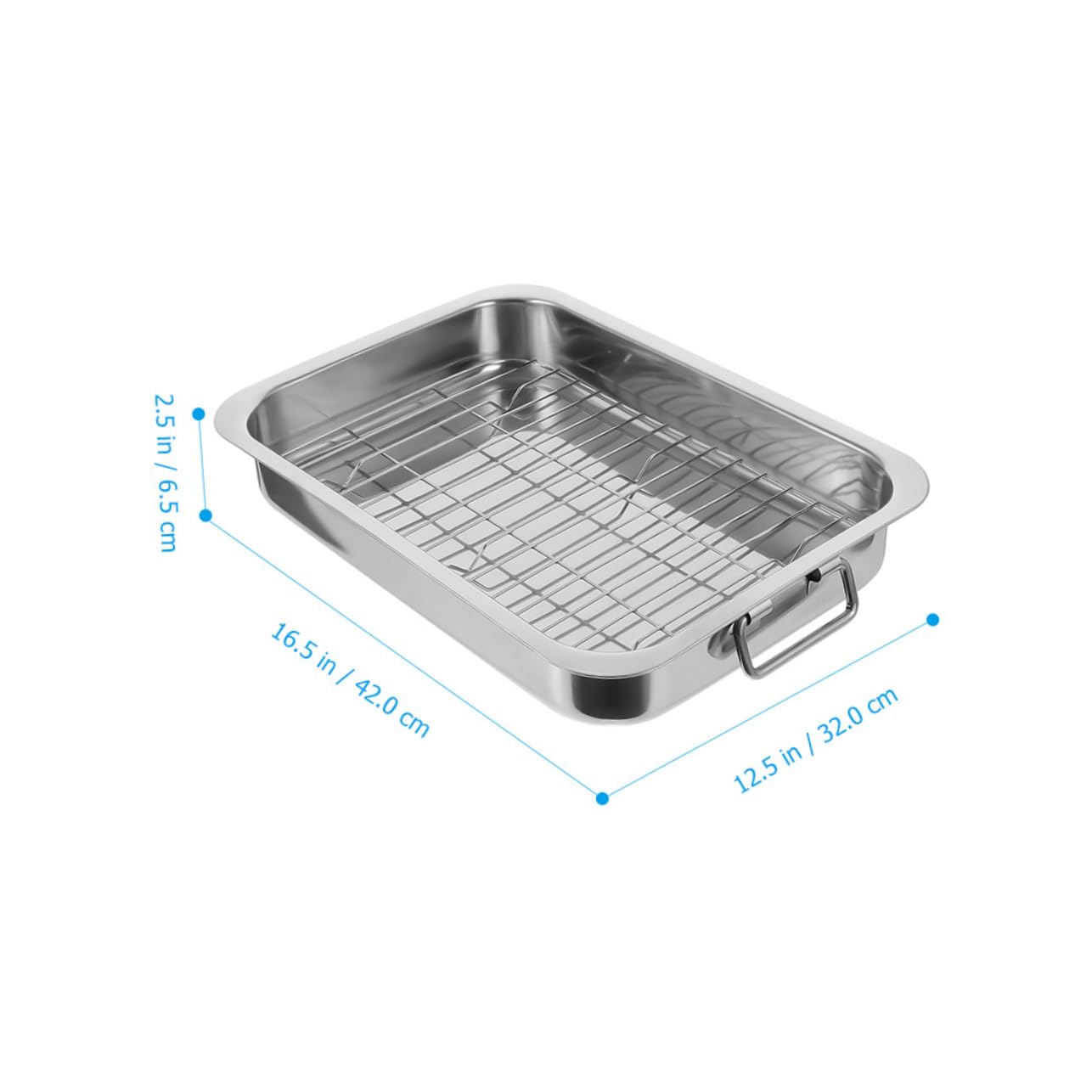 1 Set Plaque de Cuisson Rectangulaire en Acier Inoxydable avec Grille