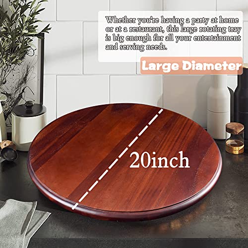 Wood Lazy Susan Turntable Organizer, 20Inch Extra Large Rotating Storage Tray Wooden Disc Grazing Tray, Kitchen Countertop Table Bearing Plate | Doubles As A Cheese Board Charcuterie Platter… #TOP2