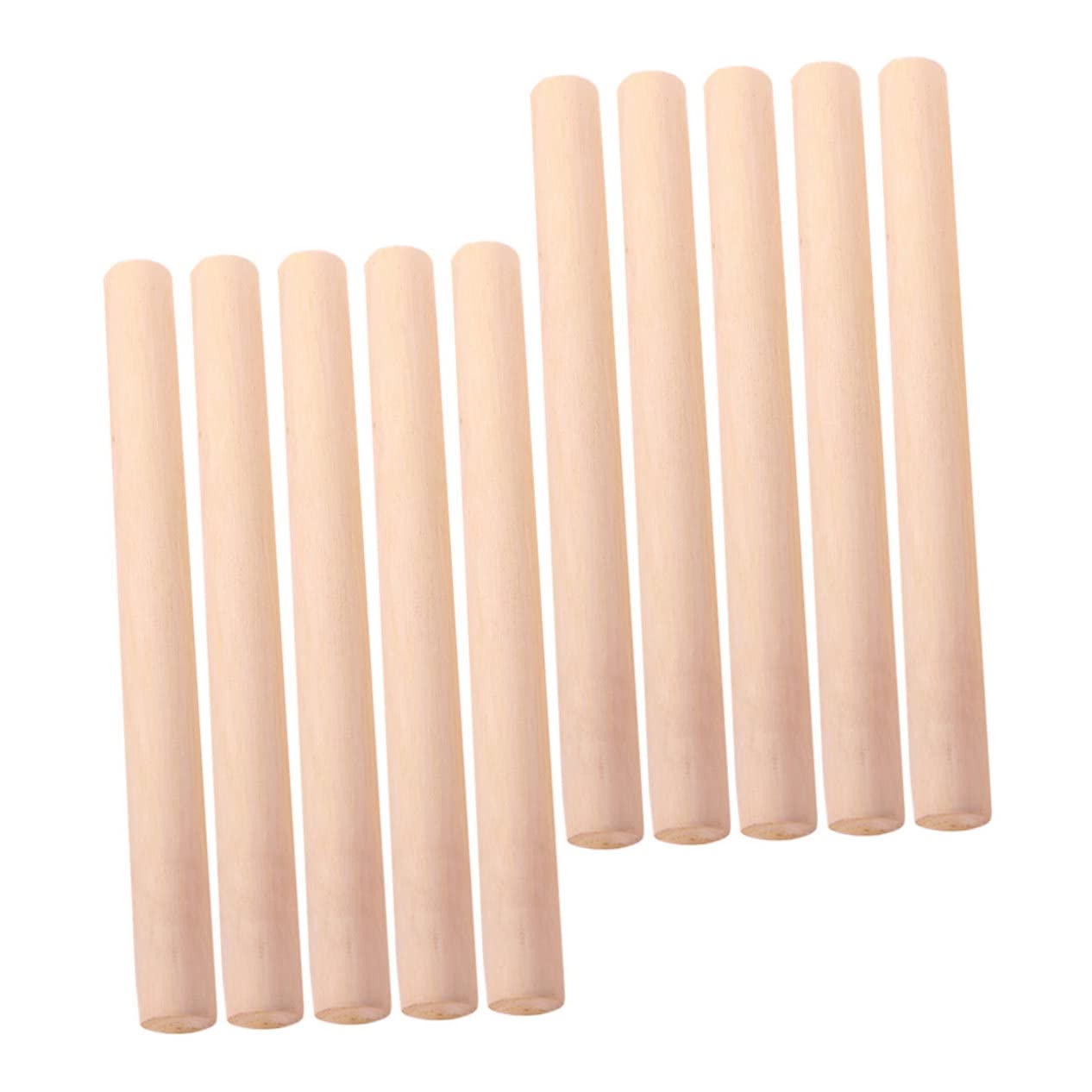 BESTYASH Set 10pezzi Mattarelli in Legno per Cucina Superficie Liscia senza Bave, Strumenti per Impastare per Casa e Pancake
