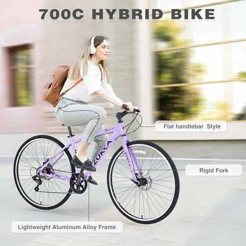 ZUKKA 700C Road Bike for Adult 7 Speed Road Bike Hybrid Road