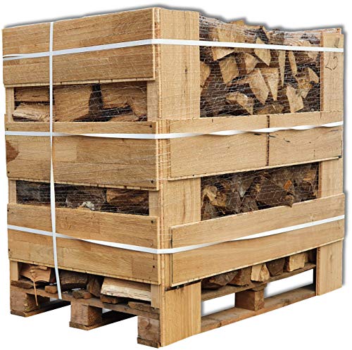 25cm Scheite Hartholzmix Brennholz + 1 Netz Anzündholz Gratis trocken ofenfertig 1RM Box=ca.1,2 Ster=ca.1,5m³-SRM Kamin Ofen Holz Feuerholz Scheitholz