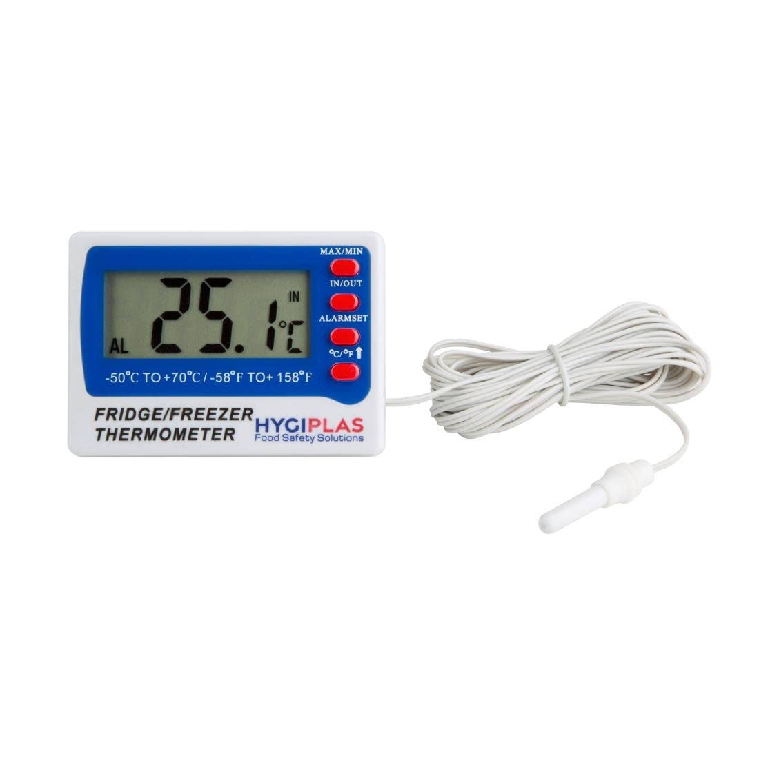 Hygiplas Thermomètre numérique pour congélateur et réfrigérateur Hygiplas, Blanc, 73(L) x 52(l) x 15(h)mm, Plastique, F343