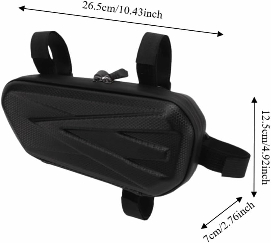 Triangle Side Bags 1 Pair – Water proof EVA Hard Shell Storage Pouch with Double Zipper, Universal Hanging Tool Bag for Frame and Seat Tube