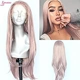 Sapphirewigs Long Lilac Light Purple Color Natural Wave Silky Soft Beauty Blogger Celebrity Daily Makeup Synthetic Lace Front Party Wigs