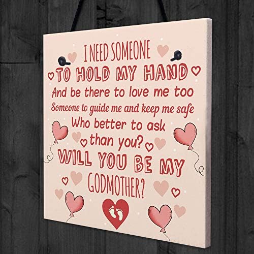 RED OCEAN Will You Be My Godmother Godparent Request Card Thank You Gift For Friend Baby Christening Gifts