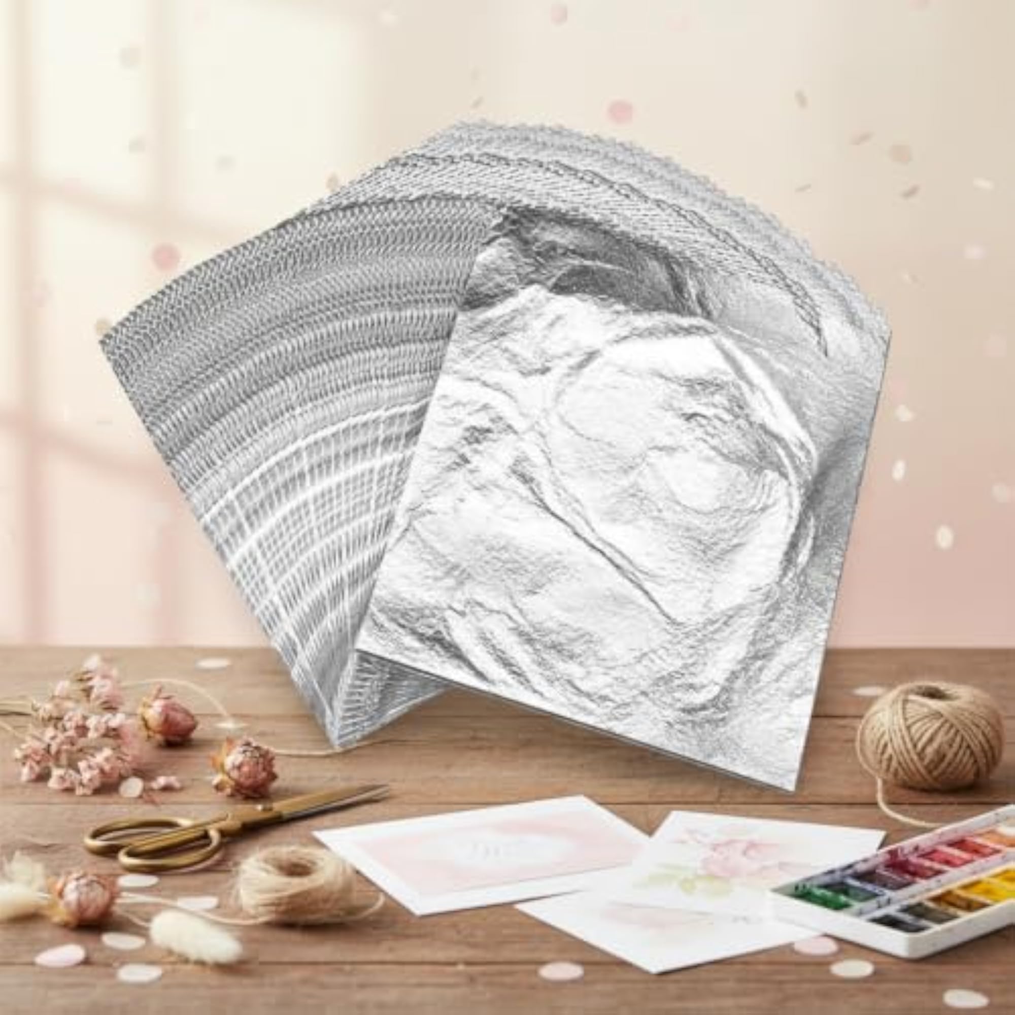 Silver Color Shiny Finish Metallic Foil Sheets for DIY Crafts