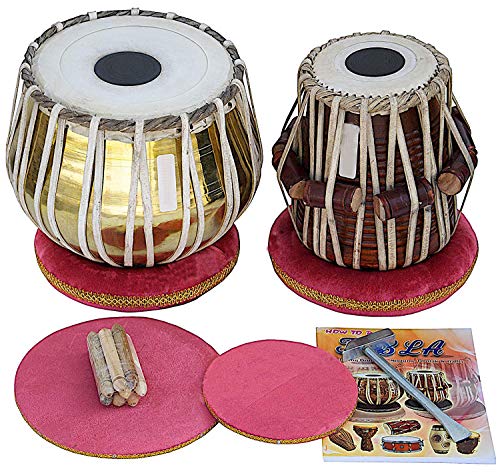 Tabla Bayan en laiton SAI Musical 2,5 kg avec sac en nylon pour cours de musique indienne