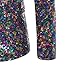 Mens Fashion Shiny Sequins Blazer Colorful Pattern Button Suit Jacket for Party Wedding Banquet Prom (Multicolored,Medium)