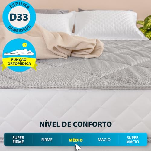 Colchão Solteiro Espuma D33 A Vácuo Ortopédica Certificada BF Colchões 88x188x17cm