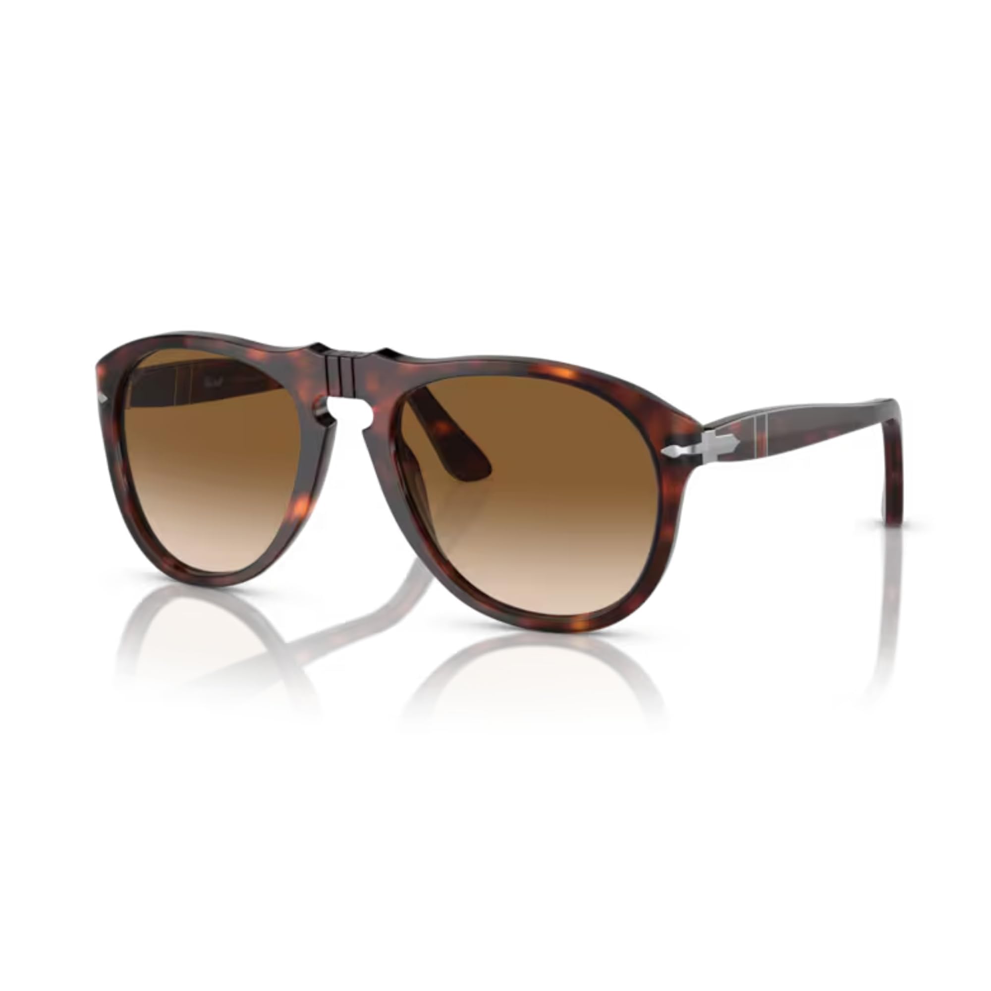 Persol PO0649 24/51 54MM Havana/Crystal Lens Gradient Brown Aviator Sunglasses for Men +Bundle with Accessory Eyewear Kit