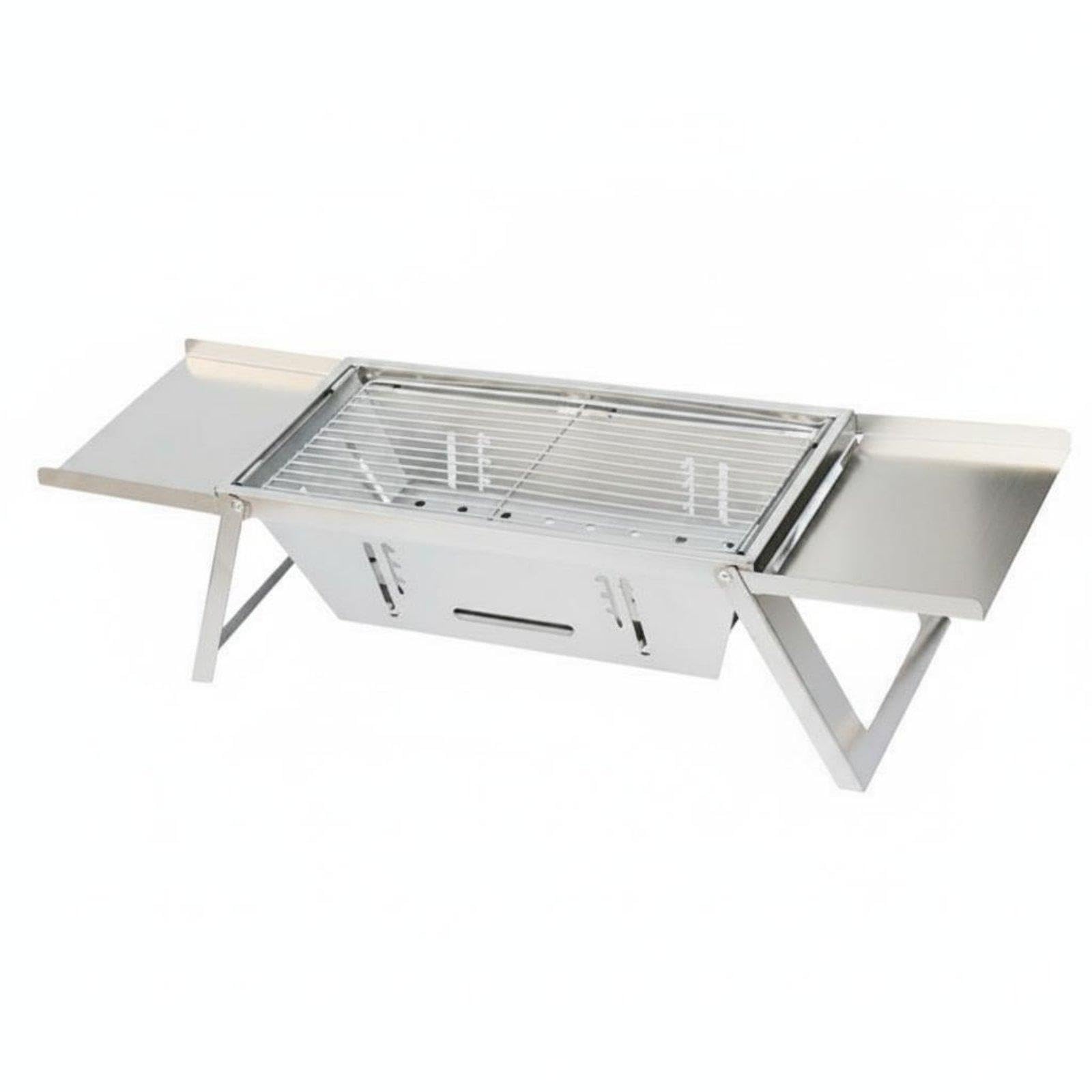 Stainless Steel Tabletop BBQ Grill Easy to Install Portable Smoky Grill Compact Foldable Barbecue Cooker for Camping, Indoor L Standard-image-42