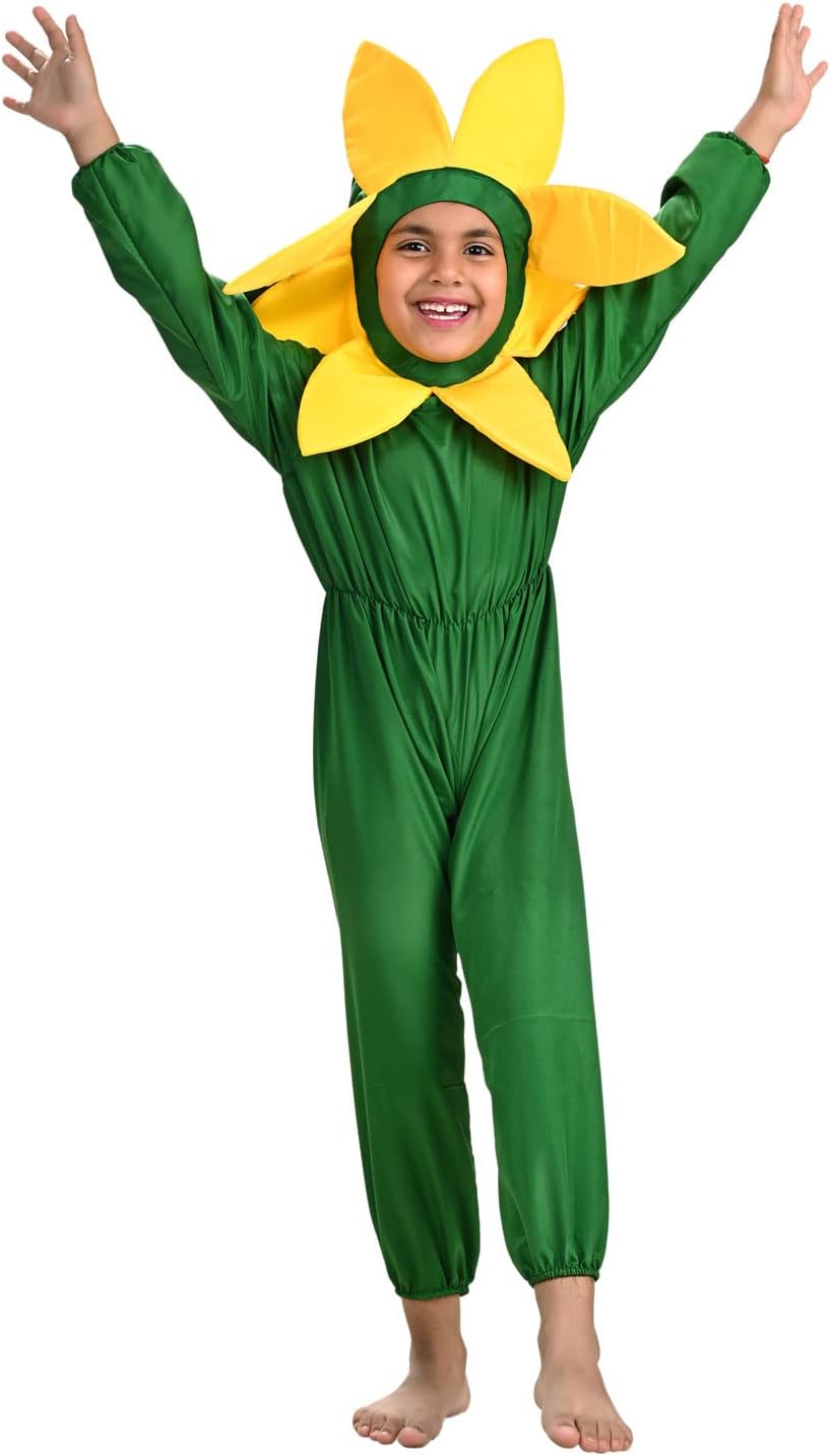 BookMyCostume Yellow Flower Kids Fancy Dress Costume 7-8 years