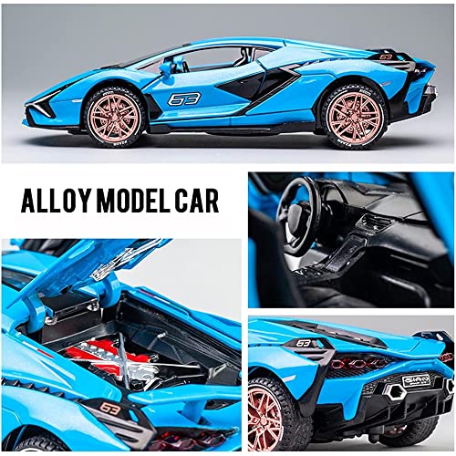 Image of DEUSON ECOM Alloy Metal Pull Back Die Cast Car 1:32 Lamborgini Miletry Diecast Metal Pullback Toy Car With Openable Doors & Light, Music Boys Gifts Toys For Kids,Green