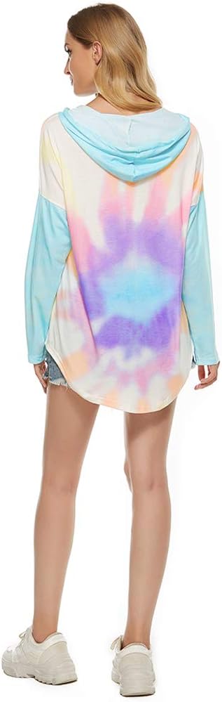 Going Out Tops for Women Casual Long Sleeve Hoodies Fall Clothes XL Tie Dye Sun
