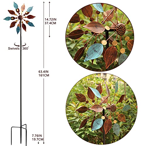 Lerfugi Garden Metal Wind Spinner-360 Degrees Wind Sculptures Outdoor Windmills For Yard And Garden #TOP1