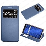 funda personalizada bq aquaris u2  MELOENVIAS Funda para BQ AQUARIS U2 / U2 Lite Carcasa Tipo Libro con Funcion Soporte Cuero Cierre de iman con Ventana Color Azul