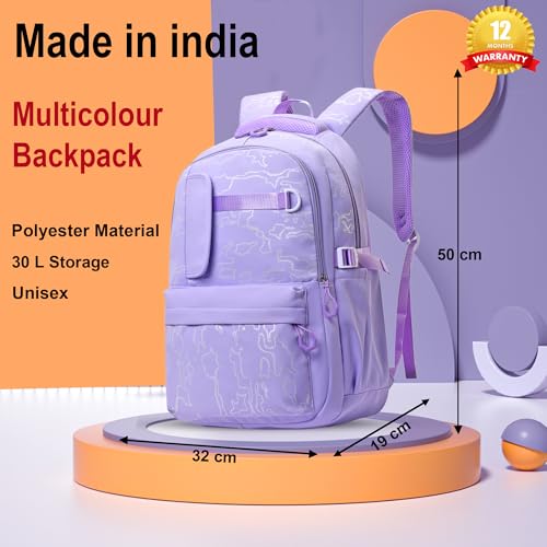 Image of Tinytot 30 Litre, Stylish & Trendy Water Resistant Hi Storage School Collage Travel Laptop Backpack Bag for Boys, Girls, Mens & Womens, 20 Inches (Black)