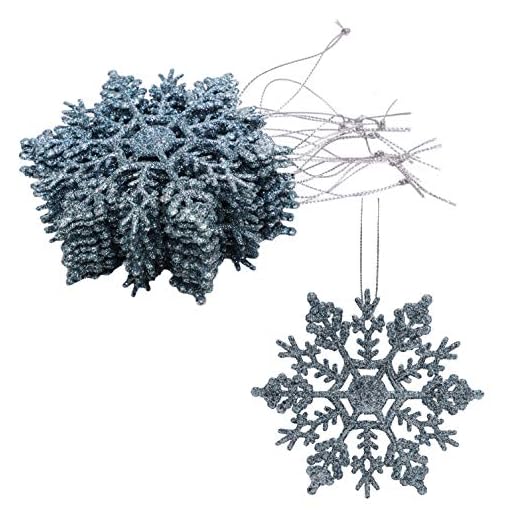 Christmas Concepts (MD Paquet DE 12 - Décorations suspendues de Flocon de Neige Bleu glacé DE 10 cm - Décorations de Noël