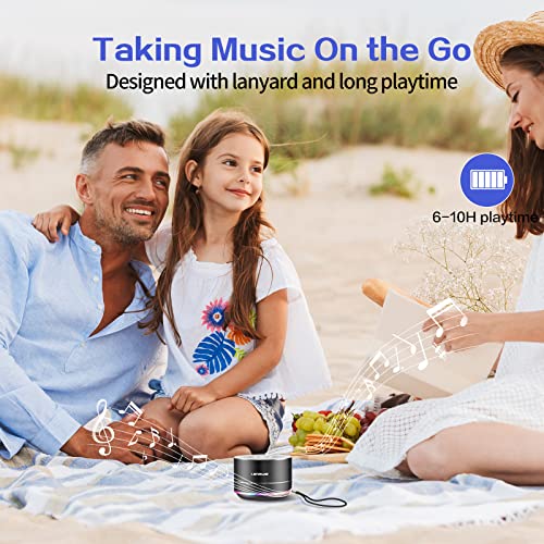 Image of LENRUE Portable Bluetooth Speakers,Wireless Speaker with Clear Sound, Long Playtime, Small Mini Metal Speaker,Christmas Birthday Gifts for Men, Women,Kids(Black)