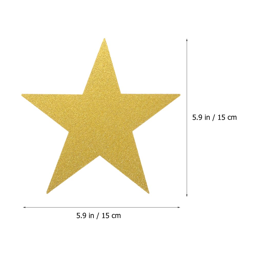 FOBSME Glitzer-Sternausschnitte – 180 Stück Goldene Sterne, 4 Größen (5-15 Cm), Für Deko, Partys & Basteln