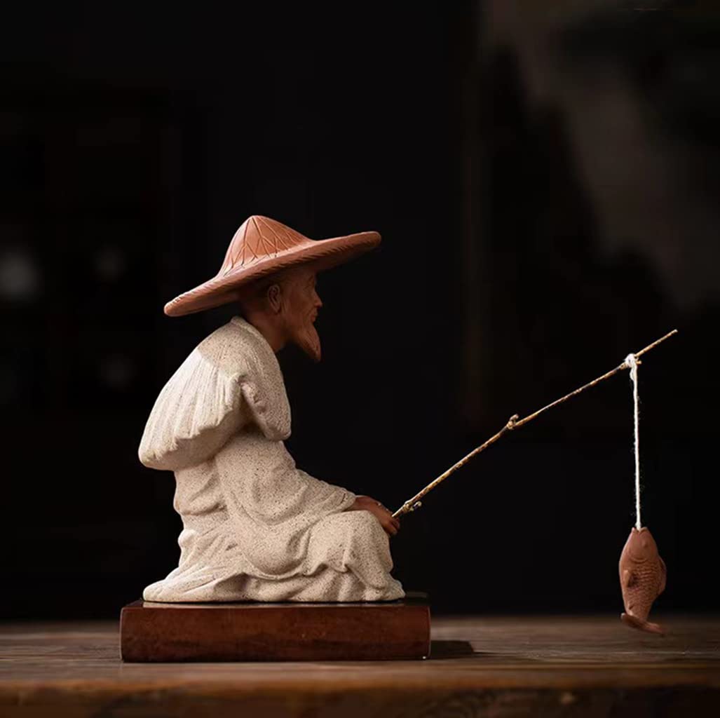 Amazon.co.jp: 太公望の魚釣り おもしろい 置物 オブジェ 開運 仕事運