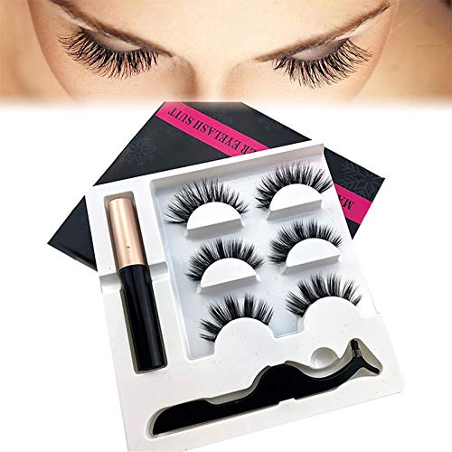 Magnetic eyeliner false eyelashes Kit Easy To Wear Quick Dry Liquid Eyeliner Magnetic eyeliner false eyelashes Magnetic Liquid Eyeliner False Eyelashes Tweezer Set Cosmetic Tools # 20