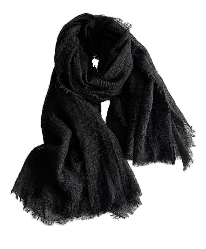 changyex Linen Scarf, Cotton Gauze Scarf For Women, Lightweight Sheer Shawls and Wrap Thin Scarves