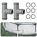 (2 PACK)1-1/4 Inch T Tee Joint Pool Filter Pump Hose Connector Replacement for Intex Swimming Pool Pumps(3 interfaces)