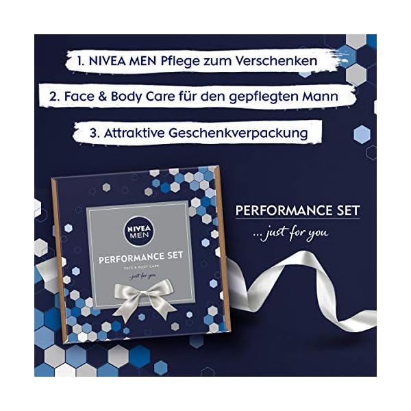 NIVEA MEN Performance Set, Geschenkset für den gepflegten Mann, Pflegeset mit After Shave Balsam, Anti-Falten… – Bild 3
