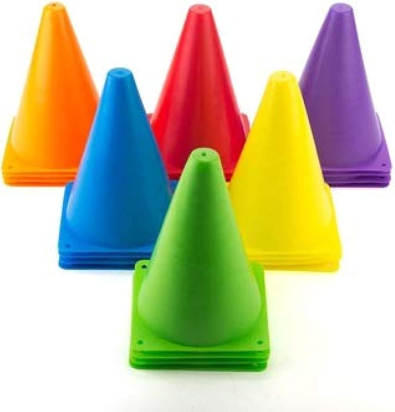 4 Colors Plastic Sport Home Football Training Soccer for Kids (7in)- Pack of 12