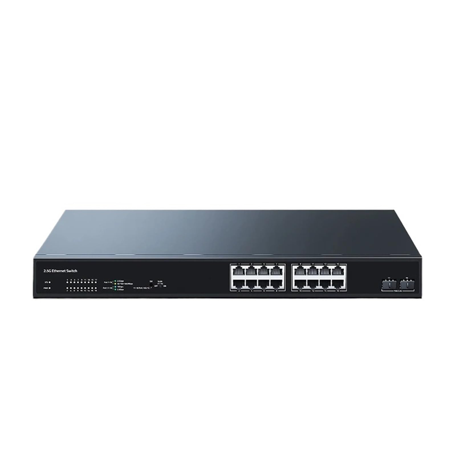 OSHZIKJII 16 Port 2.5GbE Ethernet Switch 2 Port 10G s-f.p+ Slot Network Switch 120G Bandwidth Networking Hub Internet Splitter