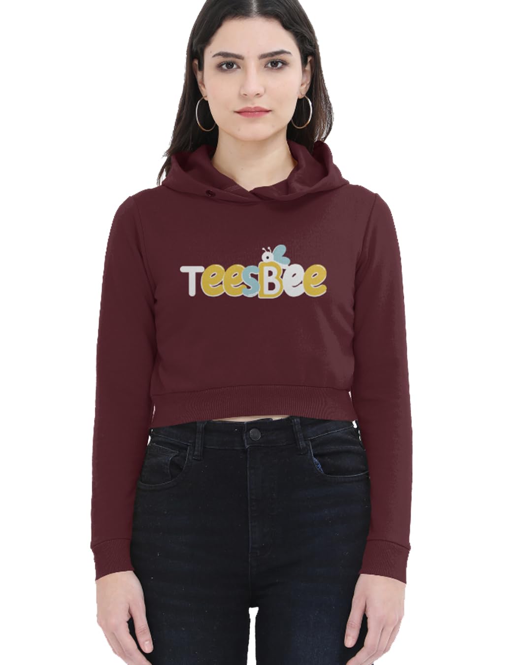 Women’s Cropped Hoodie – Thick & Soft Fleece | Warm Winter Crop Sweatshirt | Relaxed Fit with Derby Rib Hem & Cuffs-image-14