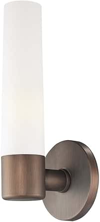 GEORGE KOVACS P5041-647B Saber Wall Sconce, 1-Light, 60 Total Watts, 12.5-in H x 4.75-in W, Painted Copper Bronze Patina