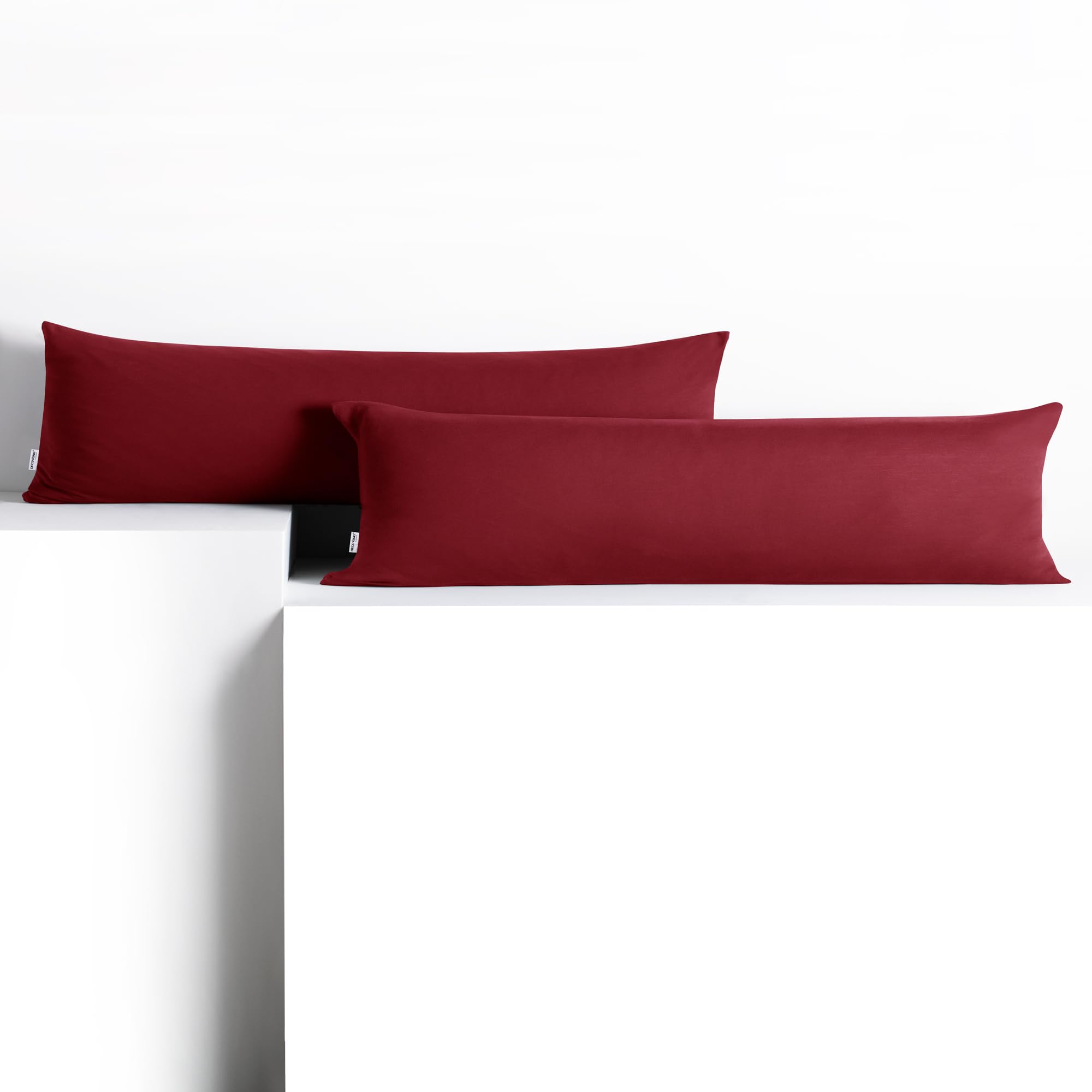DecoKing 2 pillowcases 20 x 145 cm jersey cotton zip Bordeaux Amber