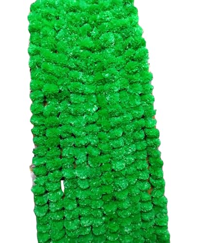 Image of Artificial Marigold Flowers | Genda Phool for Decoration | Genda Phool Mala | Marigold Garland (5 Pieces) (Green)