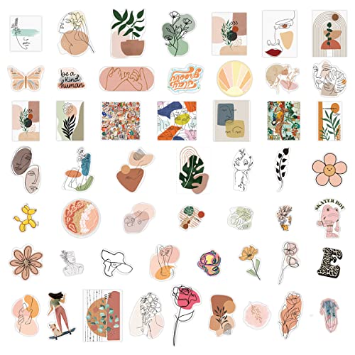 100Pcs Boho Stickers Minimalist Abstract Line Art Decor For Water Bottle And Laptop Vinyl Stickers For Adults Teens (Boho Sticker) #TOP3
