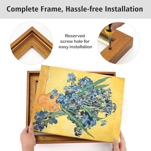 Image of Vintage Gold Floating Frame for 14x14 Canvas Paintings,0.9 inch Deep