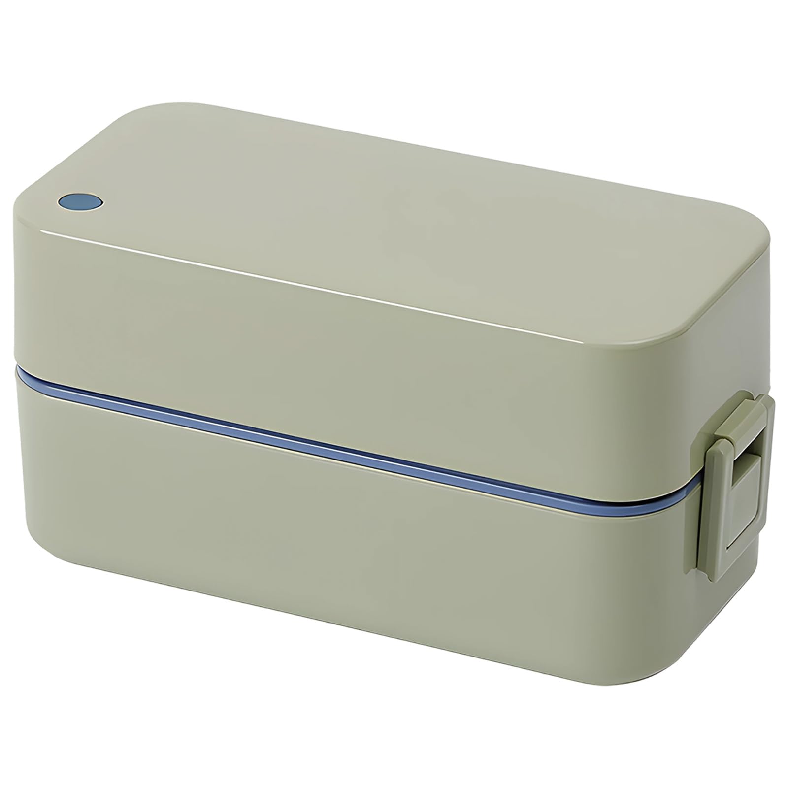 Générique Boîte à bento japonaise 54 oz / 1600 mL, boîte bento à double niveau pour adultes, en PP, fermeture anti-fuite, facile à nettoyer, 8,6 x 3,7 x 4,2 in / 21,9 x 9,5 x 10,7 cm, vert matcha