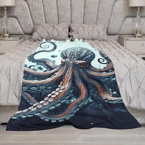Couverture en flanelle contre le froid plaid pieuvre compact lit et canapé - 6