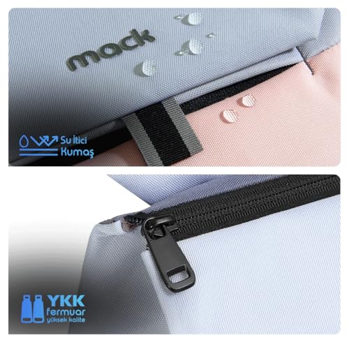 Mack Zen Eco MCE-1302 Sırt Çantası - Macbook Çantası, Hırsızlığa Karşı Koruma, Küçük, Mini, 13-14 inç Laptop, Günlük ve İş Kullanımı, Şık Tasarım, Üniversite ve Okul İçin, Pembe Gri