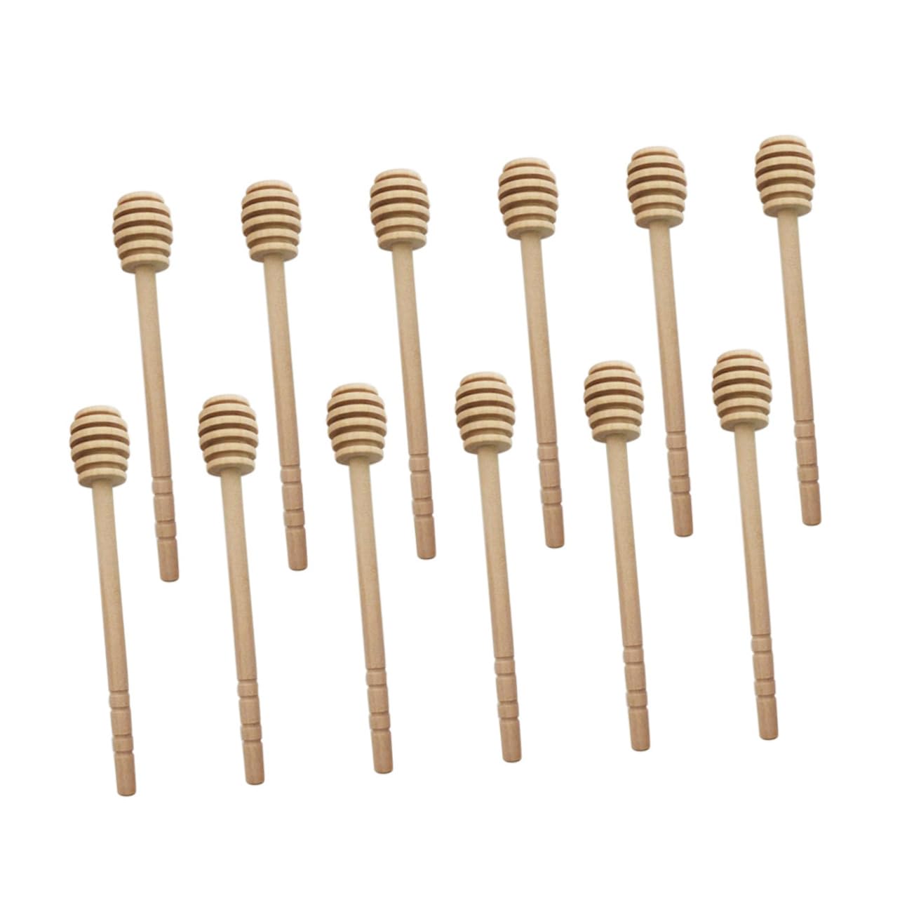 Luxshiny 12Pcs Wooden Honey Dipper Sticks for Honey Syrup and Jam Easy to Clean Honey Stirring Spoon for Baking and Parties