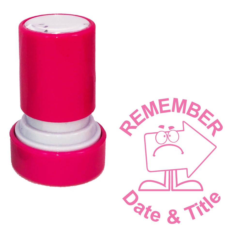 School Stamps Pink Remember Date & Titleteacher Stamp. Self-Inking, 22Mm, Reinkable, Quality Stamper For Marking And Feedback. Ink*
