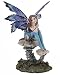 PTC 6.25 Inch Nice Blue Fairy Sitting on Mushroom Statue Figurine