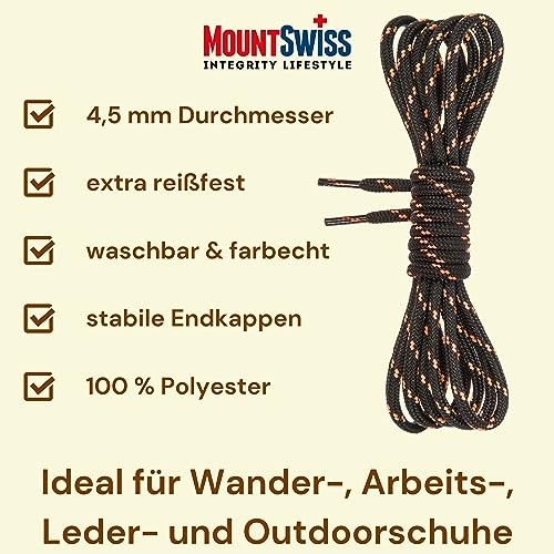 Schnürsenkel für Wanderschuhe von Mount Swiss Runde Polyester-Schnürsenkel