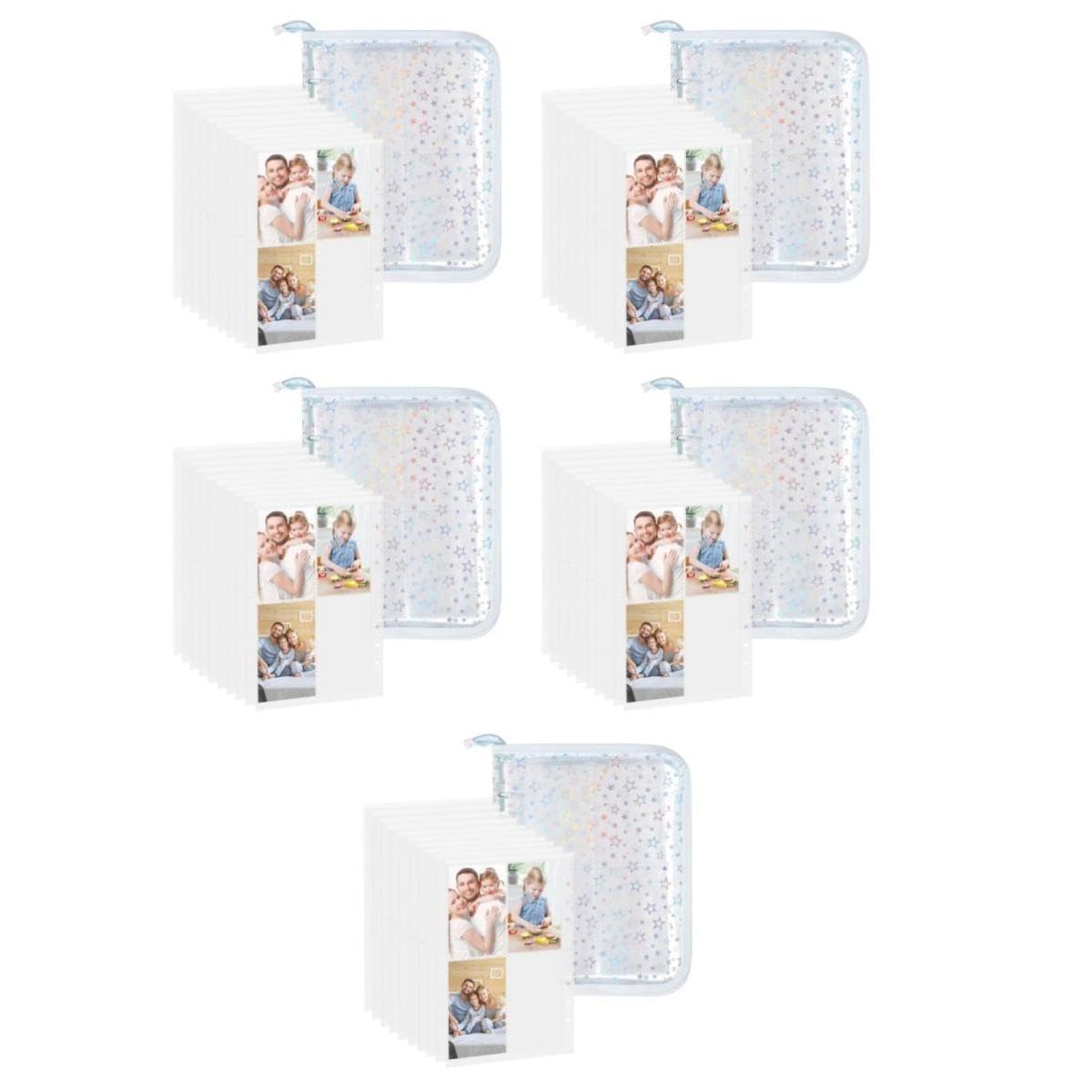 Cabilock 5 Pezzi Album A5 con Cerniera in Pvc per Carte e Foto Kpop | Grande Capacità, per Organizzare e Mostrare Carte Kpop, Foto e Piccoli Ricordi, Chiusura con Zip