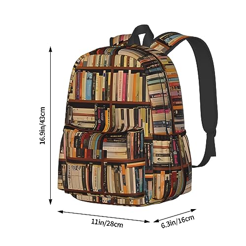 Sac à dos imperméable imprimé étagère noir grande capacité pour ado - 6