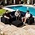 TINASUUS 6 Pieces Patio Furniture Sets, All-Weather Outdoor Furniture Wicker Patio Conversation Set Outdoor Sectional w Cushions for Porch Poolside Backyard Deck Lawn (Coffee-Dark Blue)