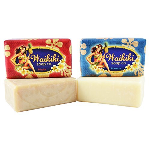Waikiki - Natural Bar Soap, 2 pc Set, 7 Oz each (Pikake/Jasmine & Plumeria/Frangipani)