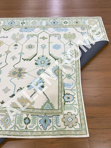Tapete Alfombra Lana AH Allen Home 8x10 Verde y Beige miniatura 4