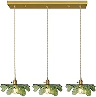 Vista 1 de Candelabro de Cristal para Comedor Candelabro Vintage Iluminación de 3 Luces Soplado a Mano Dorado Lámpara Colgante Moderna de Mediados de Siglo